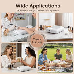 CHRISTINE SHELLY nail dust collector in a salon, portable for small studios.