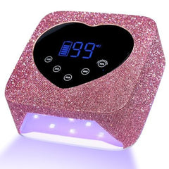 CHRISTINE SHELLY sparkly nail lamp close-up for at-home manicures.