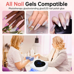 CHRISTINE SHELLY lamp uses 30 dual-light beads for versatile gel curing across brands.