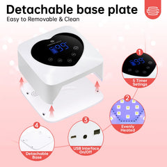 CHRISTINE SHELLY detachable base simplifies cleaning and storage after use.