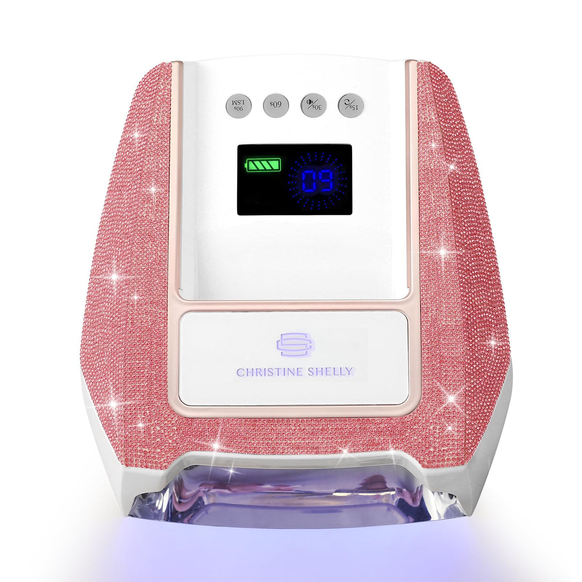 CHRISTINE SHELLY UV nail lamp shows compact handheld design ideal for on-the-go gel nails
