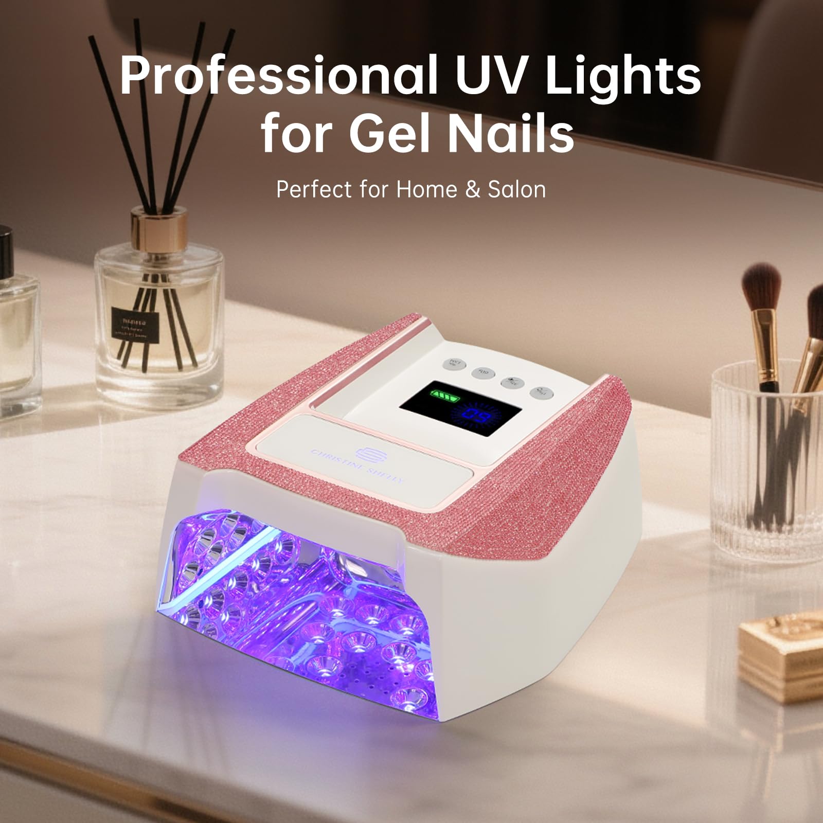 CHRISTINE SHELLY UV nail lamp rechargeable 96W power for fast results