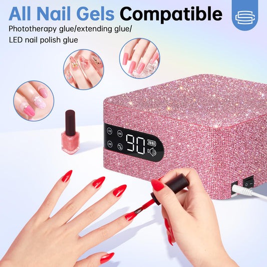 CHRISTINE SHELLY UV nail lamp spacious cure area fits five nails at once.