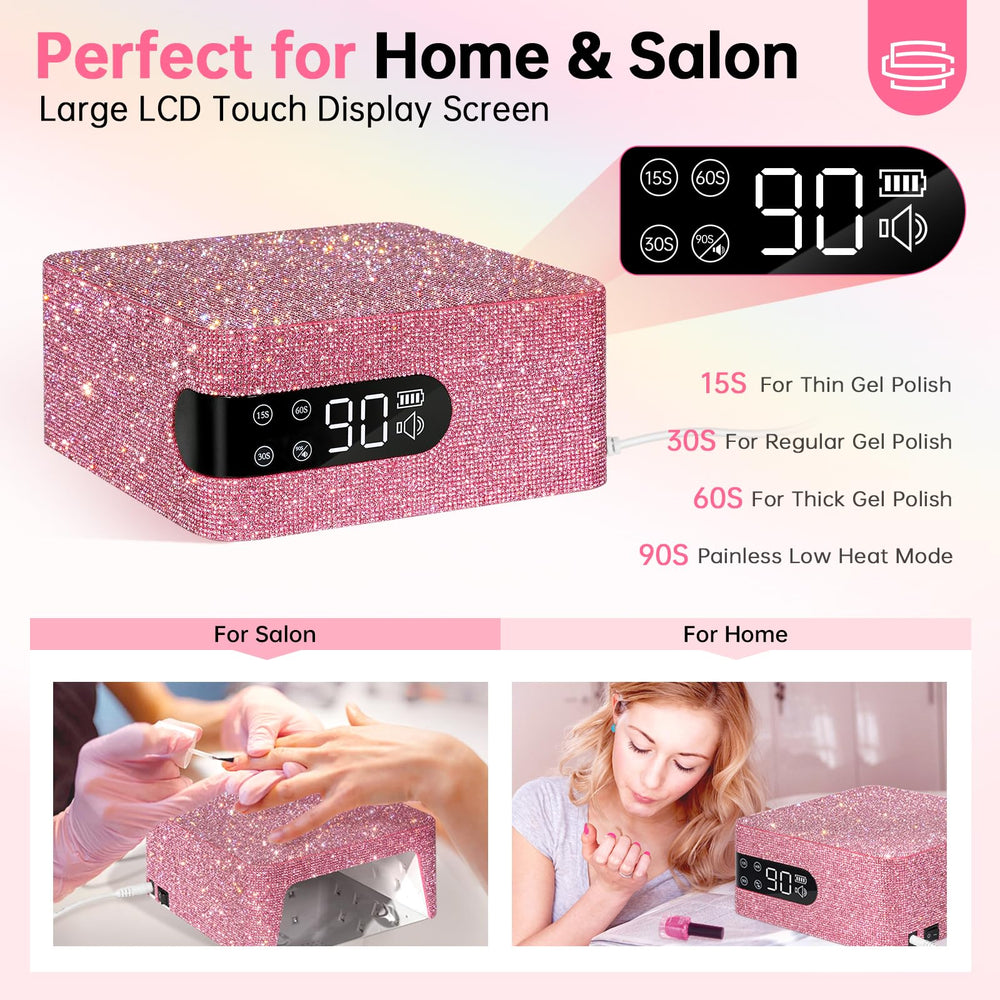 CHRISTINE SHELLY UV nail lamp touch LCD display for precise timer control.