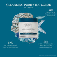 Christophe Robin Purifying Scalp Scrub wet-hair application demonstrates soothing cleanse