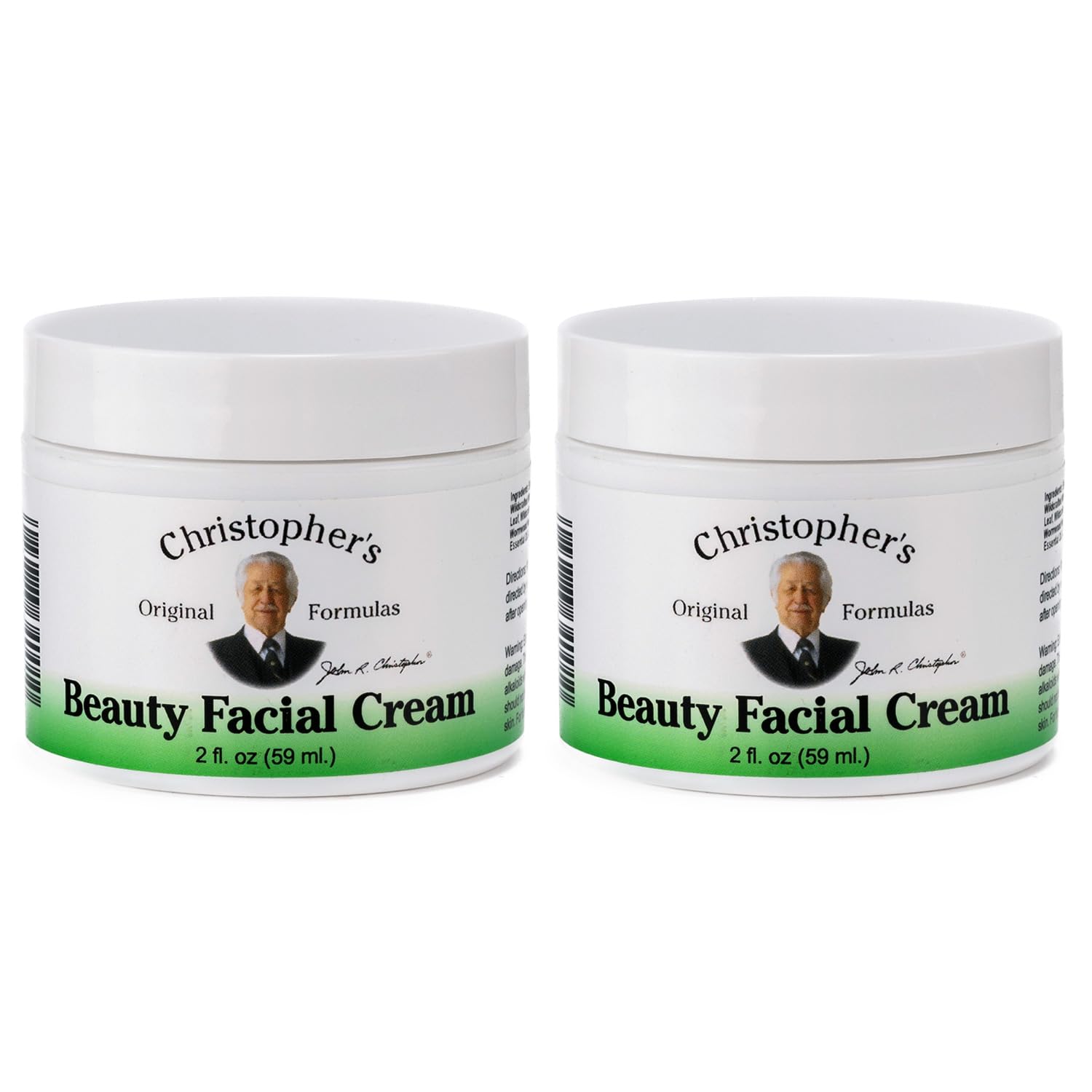 Christopher's Original Formulas Beauty Facial Cream 2oz pack close-up for hydrated, radiant skin.