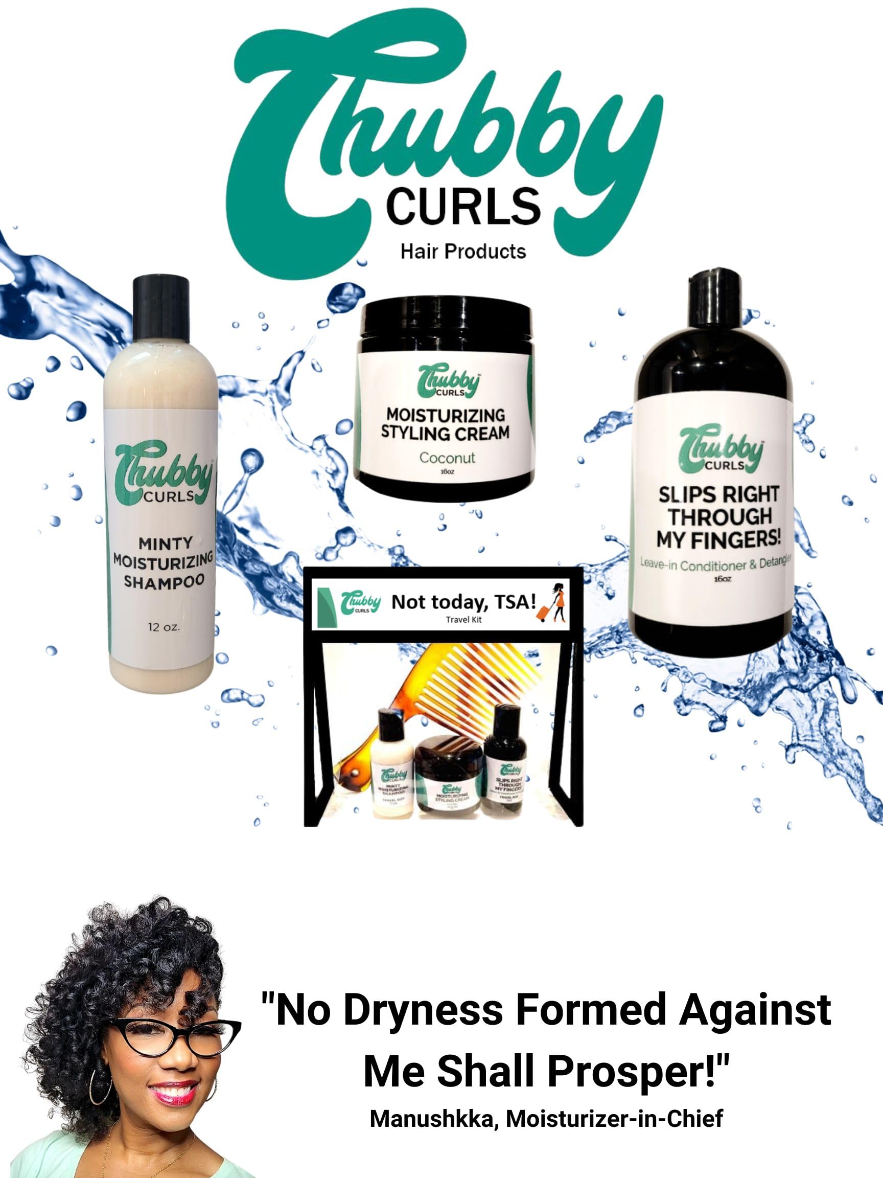 Chubby Curls Slips Right Through My Fingers hair texture close-up showing slip for easy detangling.