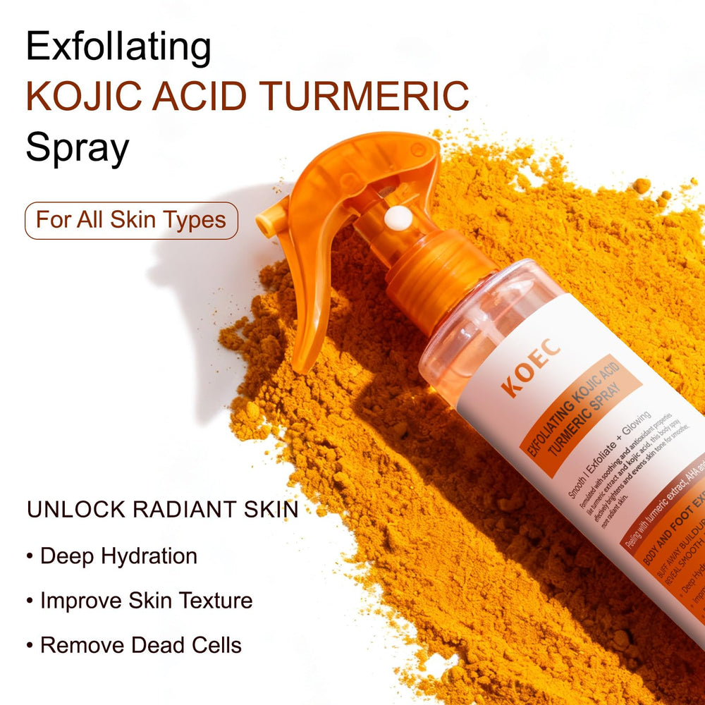 CHZHEN Keratin Care Kojic Turmeric Spray on dry skin during daily routine