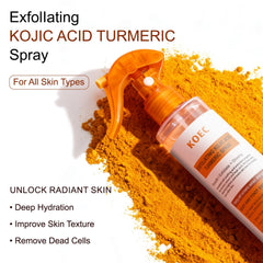 CHZHEN Keratin Care Kojic Turmeric Spray on dry skin during daily routine