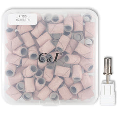 C & I Nail Sanding Bands pink 120 coarse for smooth gel removal.