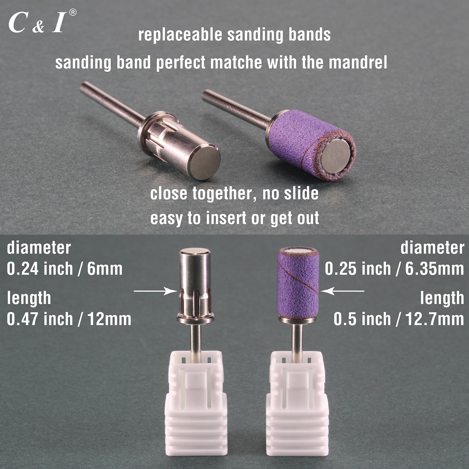C & I 180 fine grit band for natural nail prep.