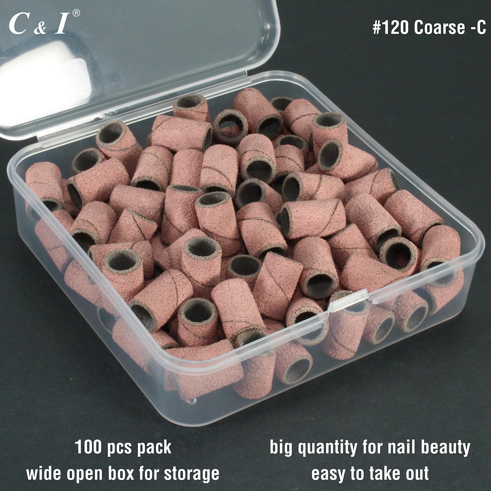 C & I 60 double coarse grit sanding band for hard gel removal.