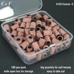 C & I 60 double coarse grit sanding band for hard gel removal.