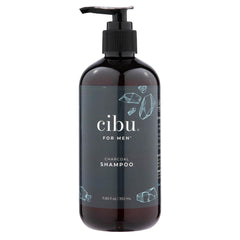 CIBU Charcoal Shampoo bottle on shelf promoting a clean, refreshed scalp.