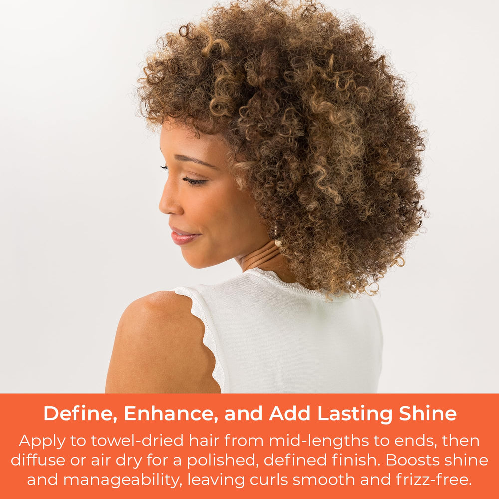 CIBU Curl + Coil Enhancing Gelée nourishes with argan, jojoba, sunflower oils for healthy shine.