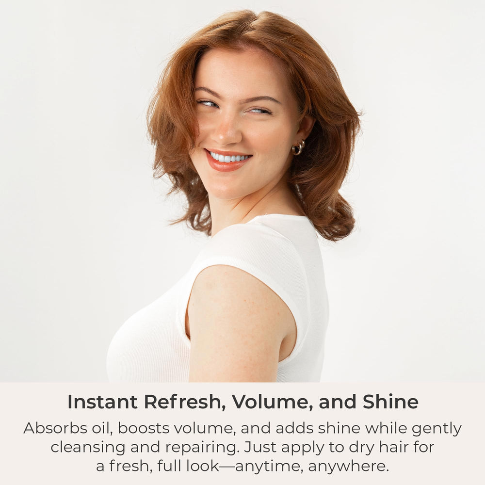 CIBU Dry Shampoo infused with coffee improves manageability and reduces frizz.