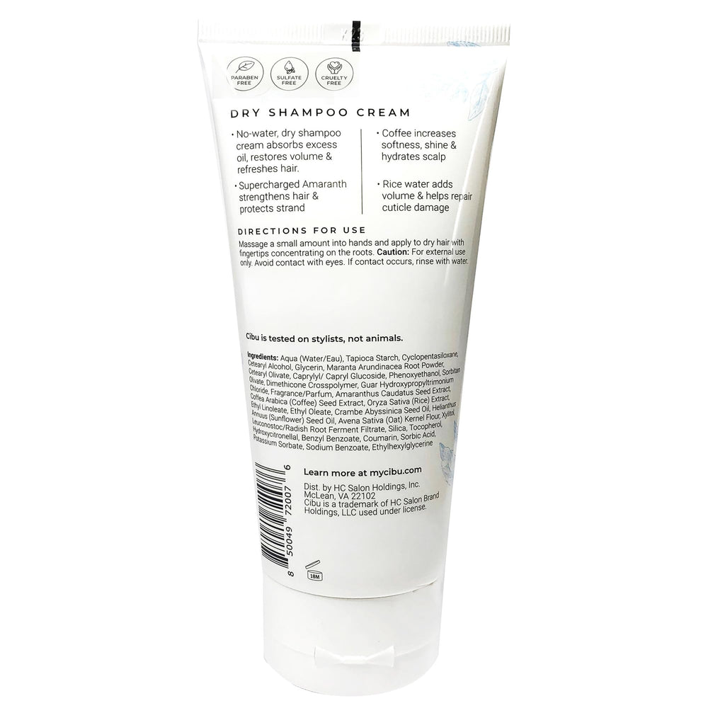 CIBU Dry Shampoo adds volume boost for fuller-looking hair between washes.