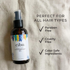 CIBU Nourishing Argan Oil Hair Serum on dry hair for shine