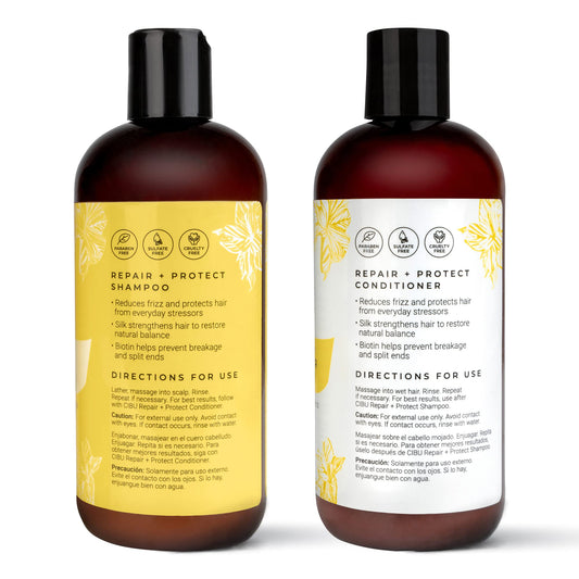 CIBU Repair Protect conditioner bottle showing smooth detangling benefits.