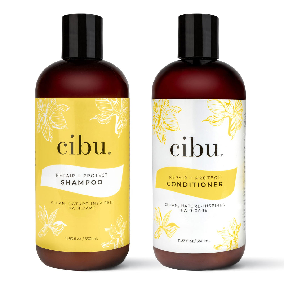 CIBU Repair Protect shampoo bottle on shelf highlighting color protection.