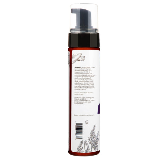 CIBU Volumizing Mousse foam texture close-up demonstrating weightless lift.