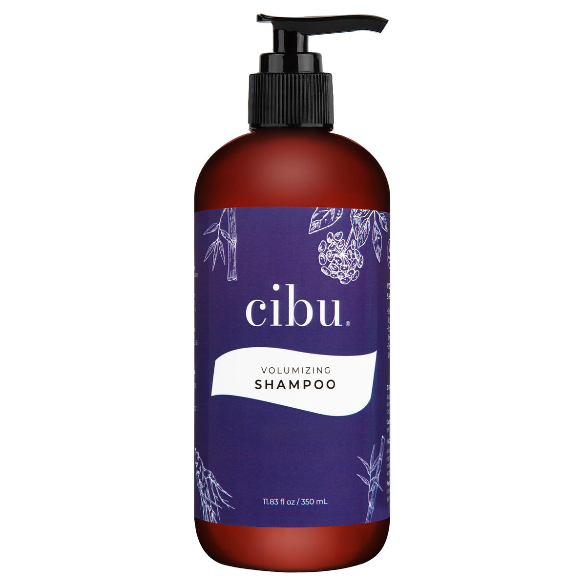 CIBU Volumizing Shampoo bottle signals fuller, voluminous hair.