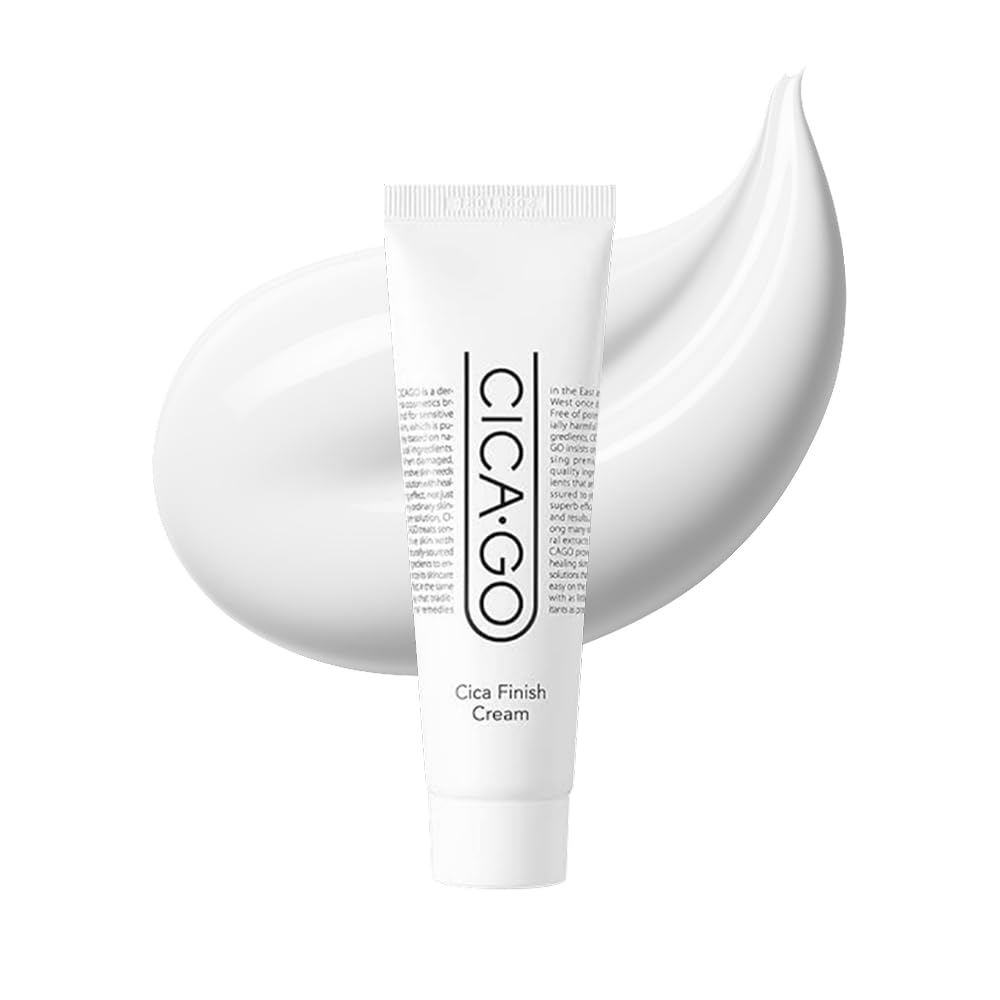 CICA GO Cica Finish Cream packaging close-up highlighting sensitive-skin care.