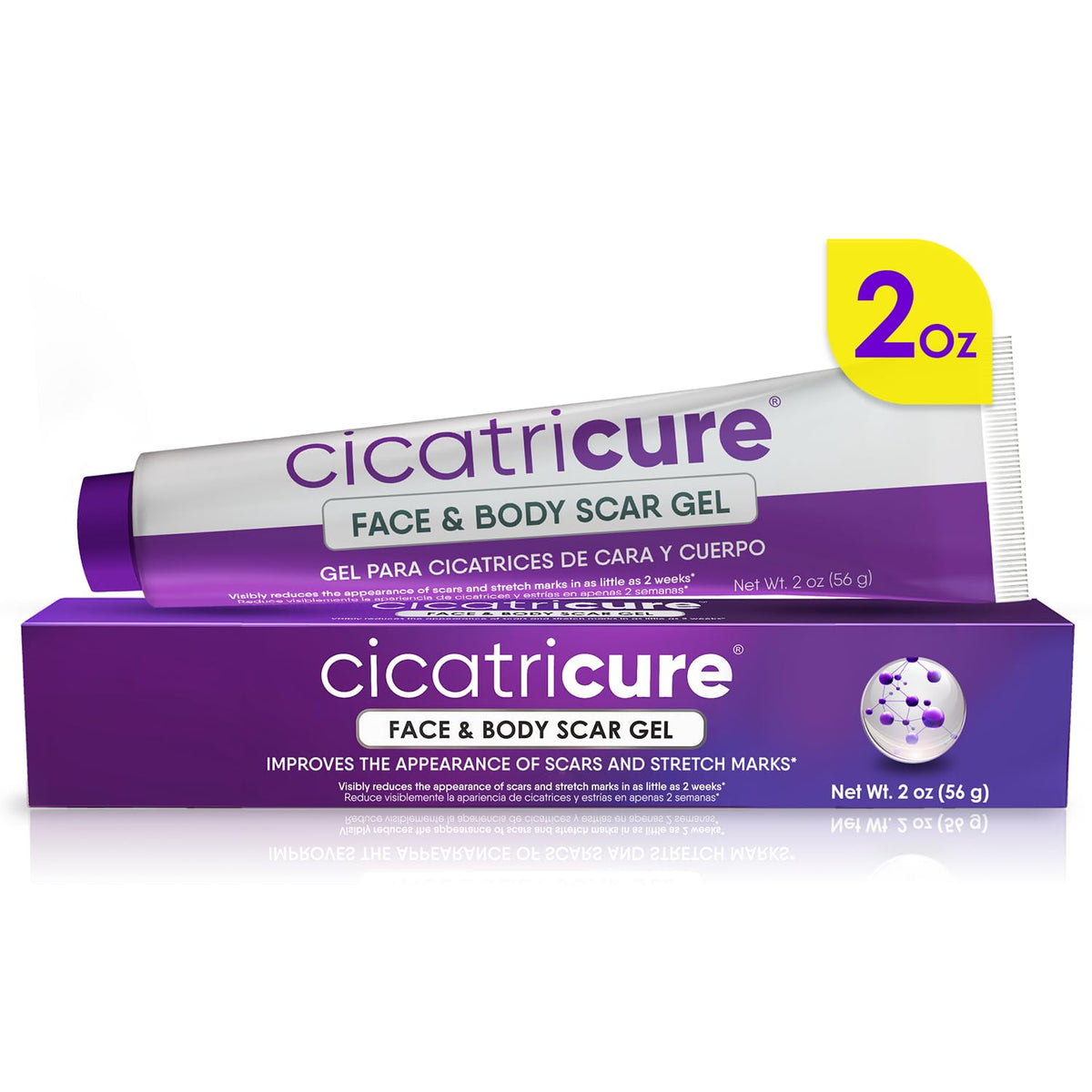 Cicatricure Advanced Scar Gel bottle front view for clear scar care.