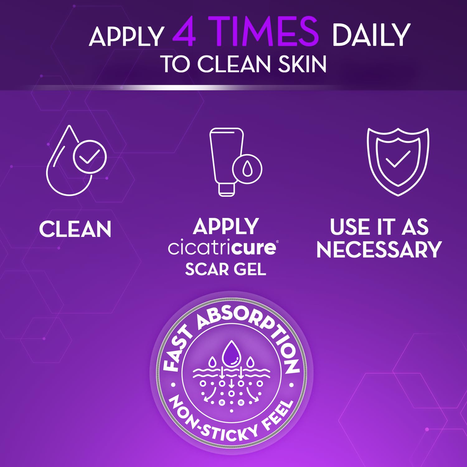 Cicatricure Advanced Scar Gel packaging beside daily-use reminder.