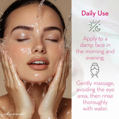 Rinsing Cicatricure Antimanchas Face Wash from skin with water