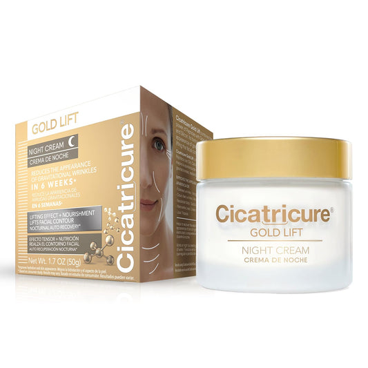 Cicatricure Gold Lift Night Cream bottle for overnight hydration