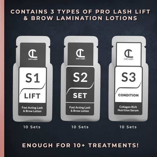 CICI Lash Elite set lotion sachet to secure curled lashes during treatment.