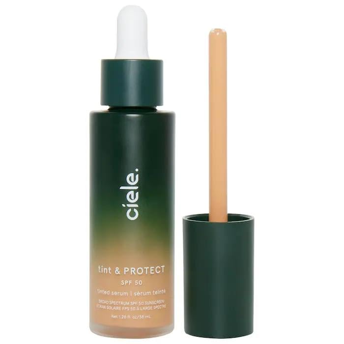 Ciele Tint & Protect SPF 50+ bottle showing weightless, natural finish