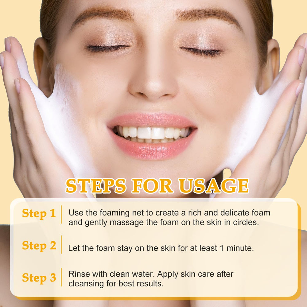 Cijikos deep cleansing foam image shows 1-minute contact for thorough wash.