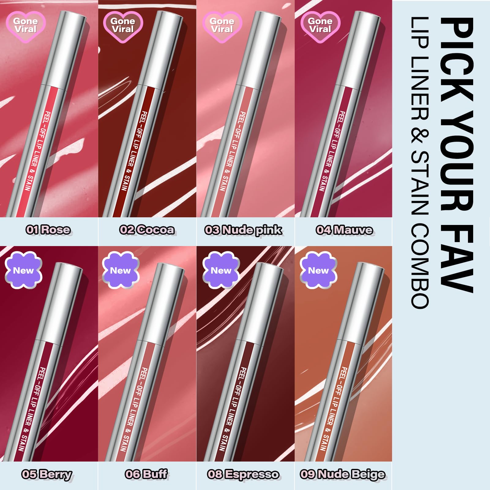 Cilrofelr matte finish on lips delivers rich color with comfortable feel.