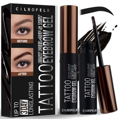 Cilrofelr Tattoo Brow Gel in application stage delivering precise, natural tint at home