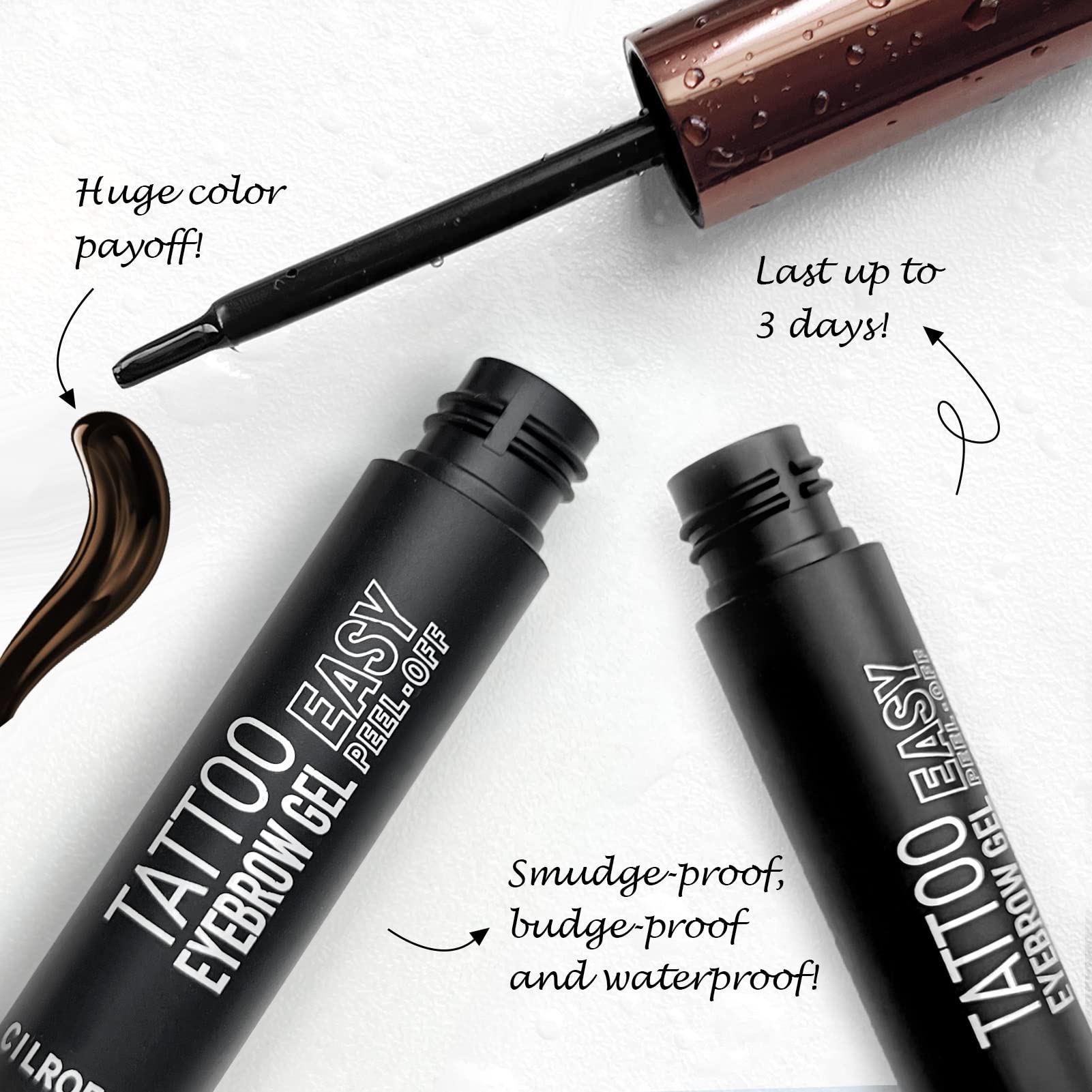 Cilrofelr Tattoo Brow Gel waiting 20 minutes to set tint for fuller brows