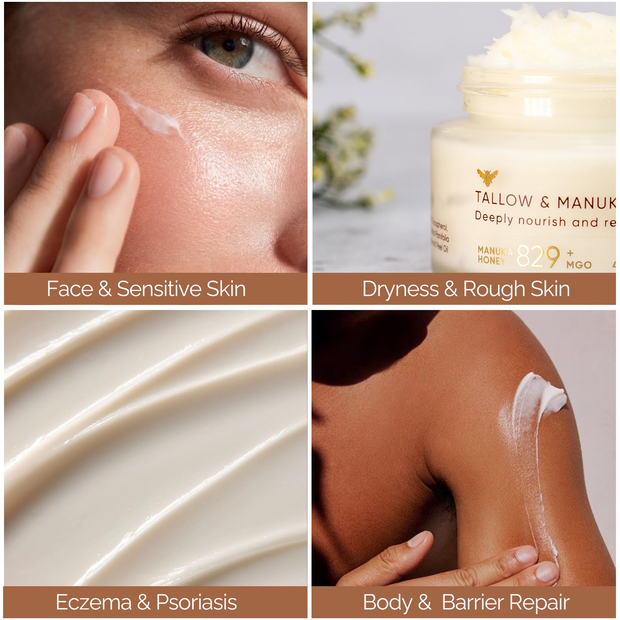 Cinder Brands balm being applied to hands and face gently