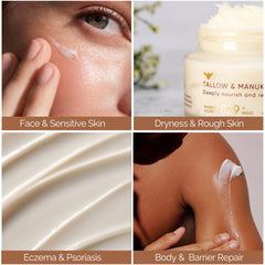Cinder Brands balm being applied to hands and face gently