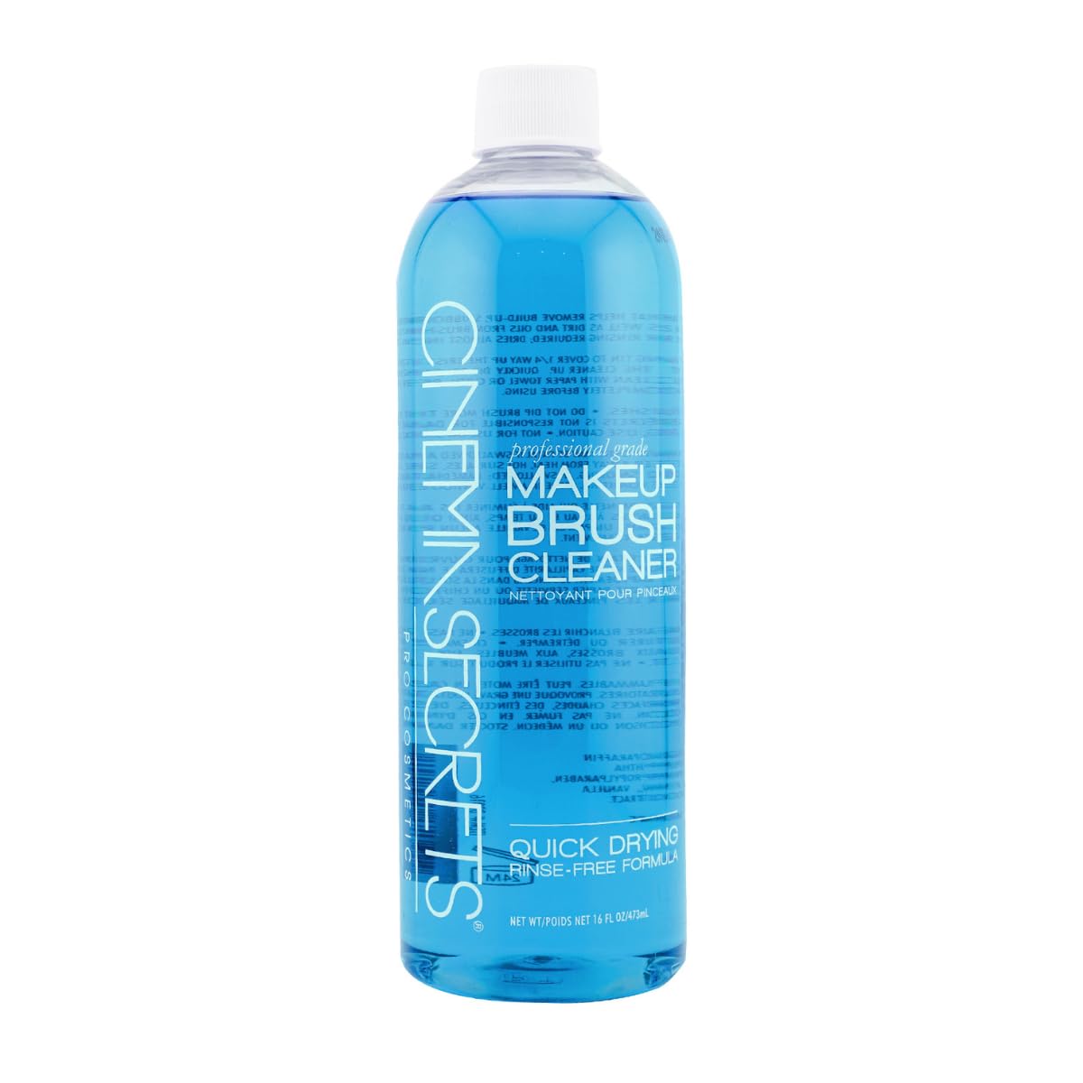 Cinema Secrets Blue Vanilla Cleaner bottle for quick, rinse-free brush cleaning