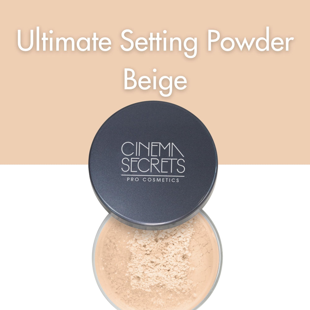 Cinema Secrets Ultralucent Setting Powder Beige swatch shows shade match.