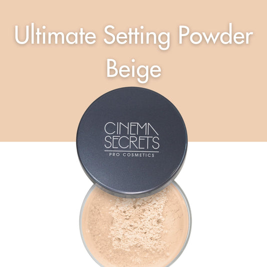 Cinema Secrets Ultralucent Setting Powder Beige swatch shows shade match.