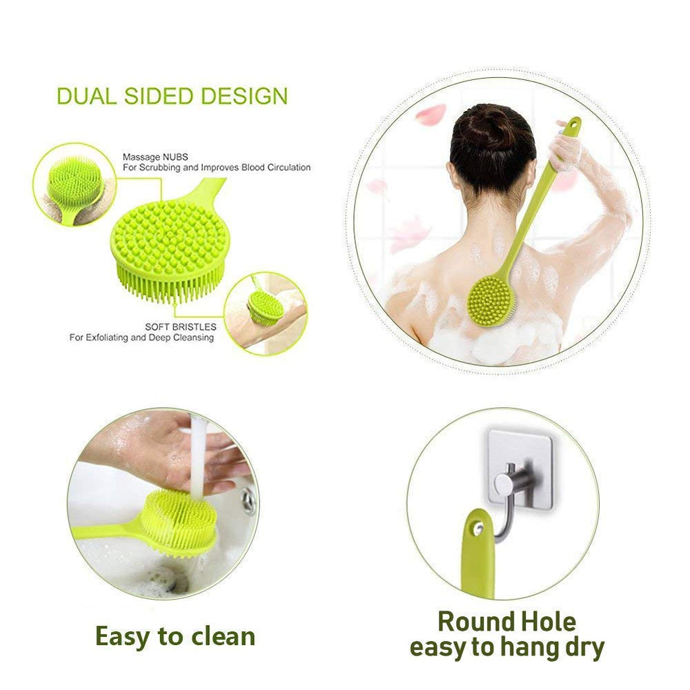 Cinlitek silicone body brush for a refreshing shower exfoliation.