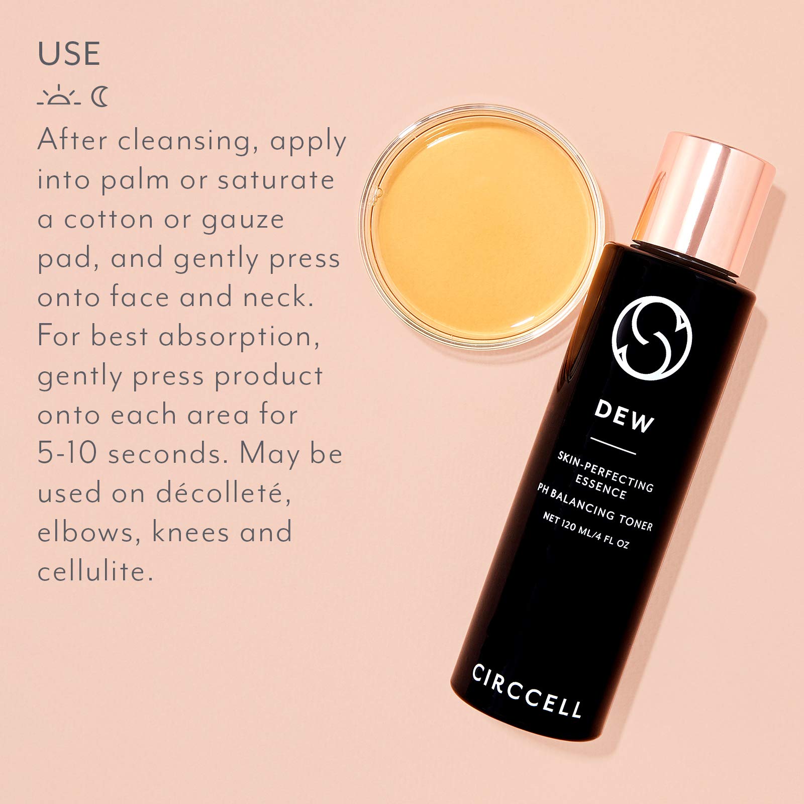 CIRCCELL Dew vegan ingredients preview emphasizes lactic acid and aloe benefits.