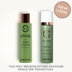 CIRCCELL Geothermal Clay Cleanser bottle with essential oils supports gentle cleansing.