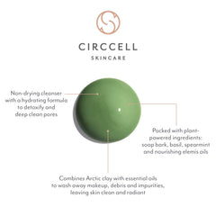 CIRCCELL Geothermal Clay Cleanser targets pores for detox and smoother texture.