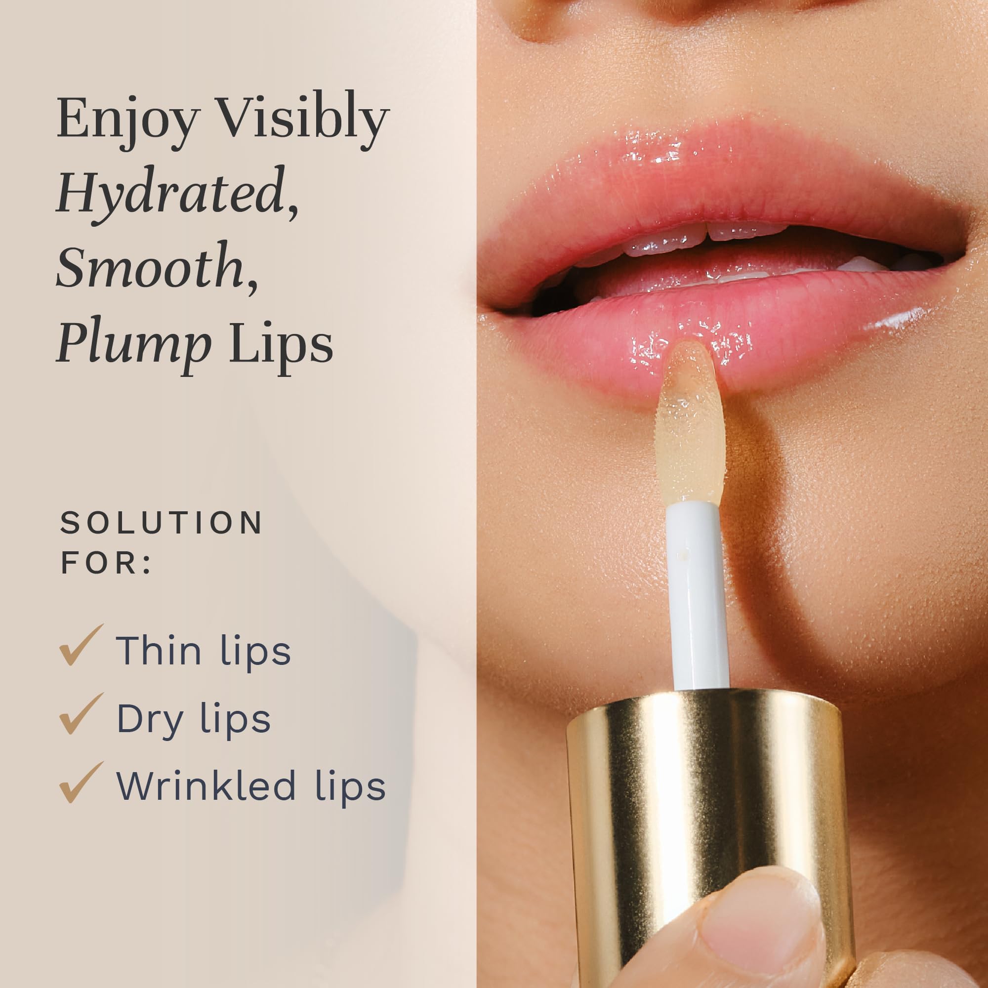 Close-up of the oil’s cushiony texture nourishing dry lips.