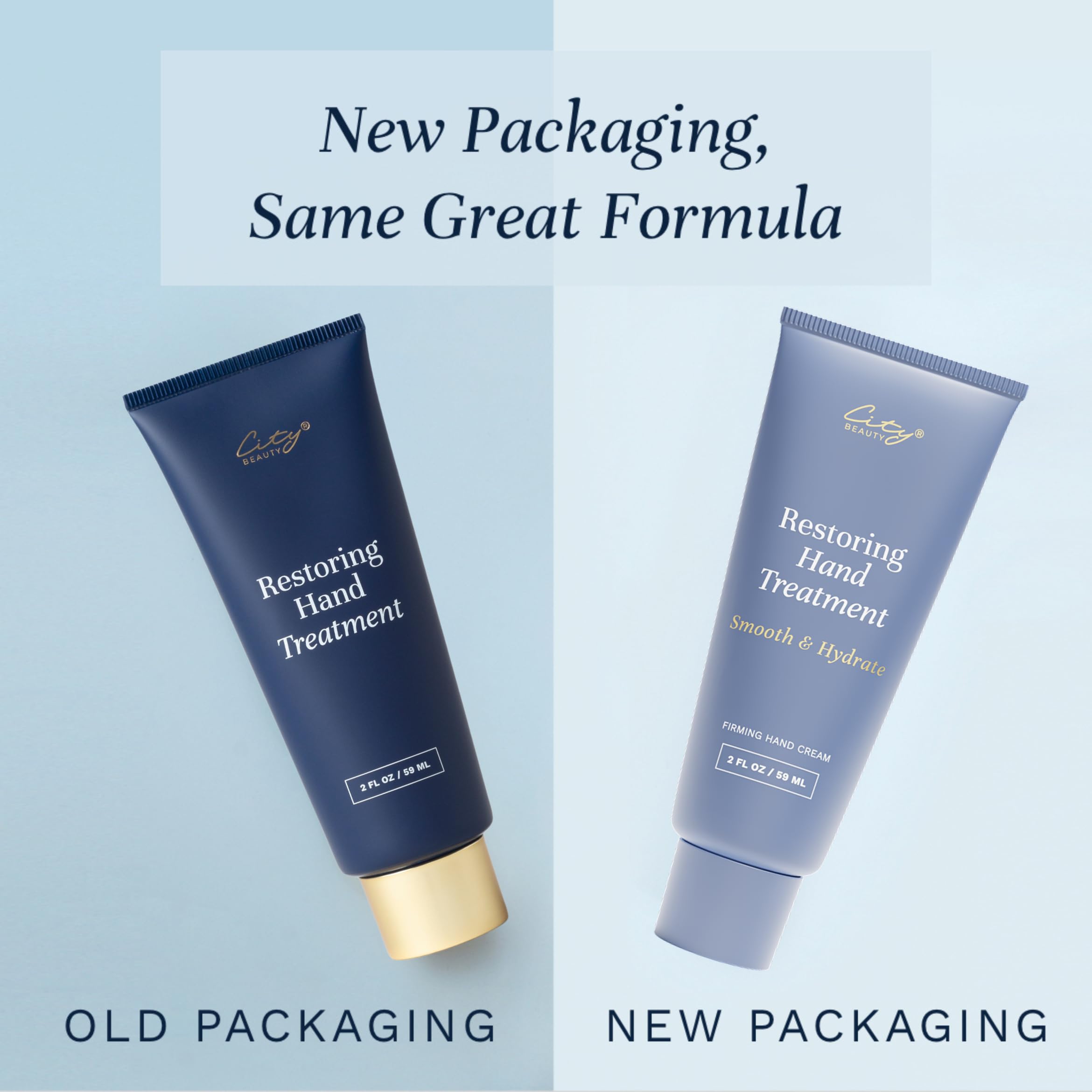 Applying City Beauty Restoring Hand Treatment on hand demonstrates quick, non-greasy absorption