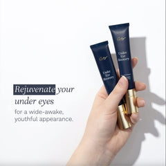 City Beauty Under Eye Recovery cream swirl on finger shows creamy texture and instant brightening.