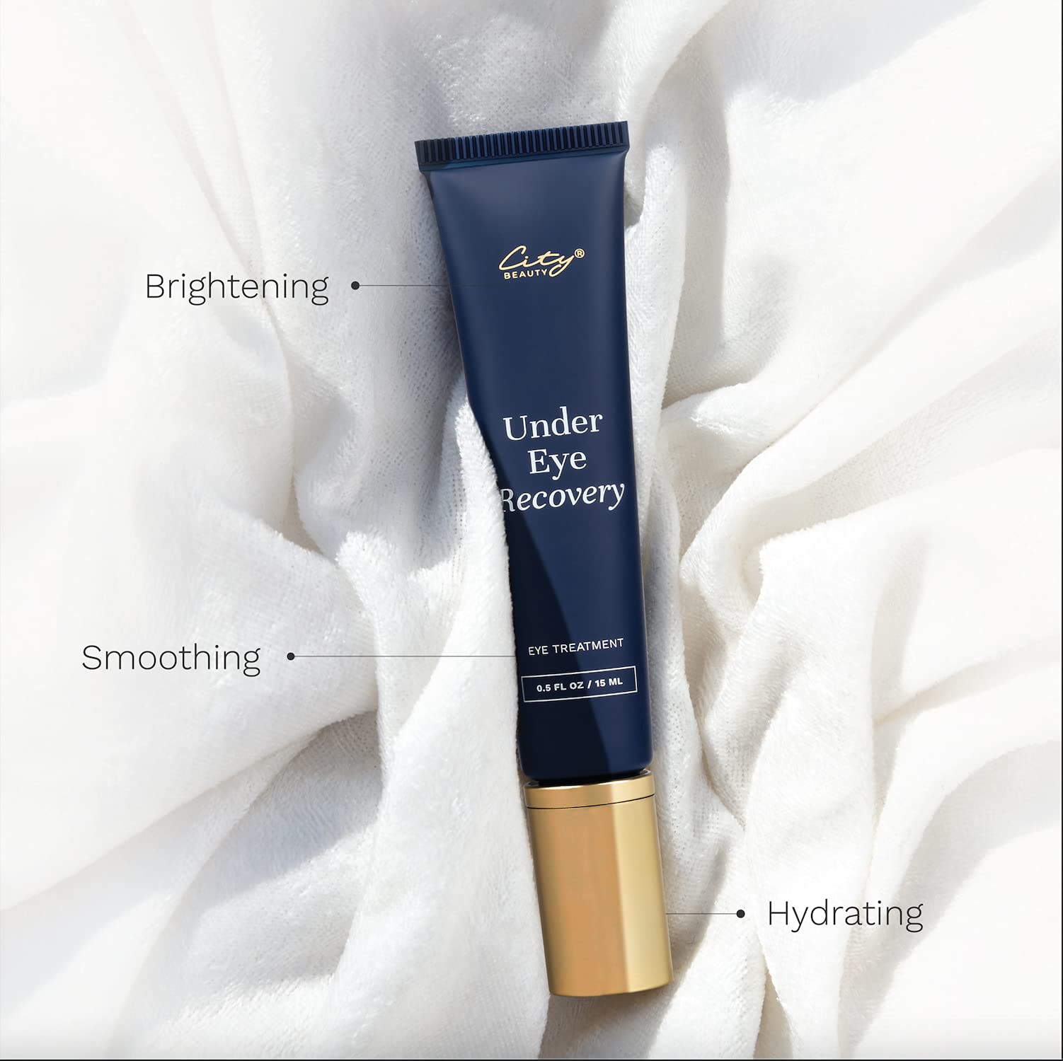 City Beauty Under Eye Recovery product packaging shown clean, cruelty-free skincare for daily use.